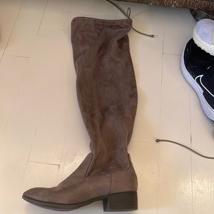 Soda chocolate colored suede boots, size 6.5